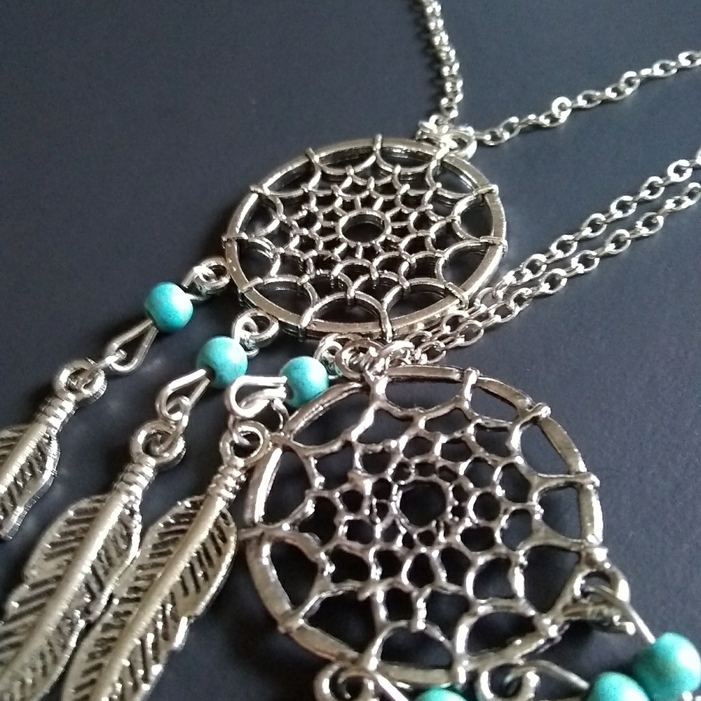 New Sexy Feather Tassel Pendant Boho Bead Necklace - Picture 3 of 4